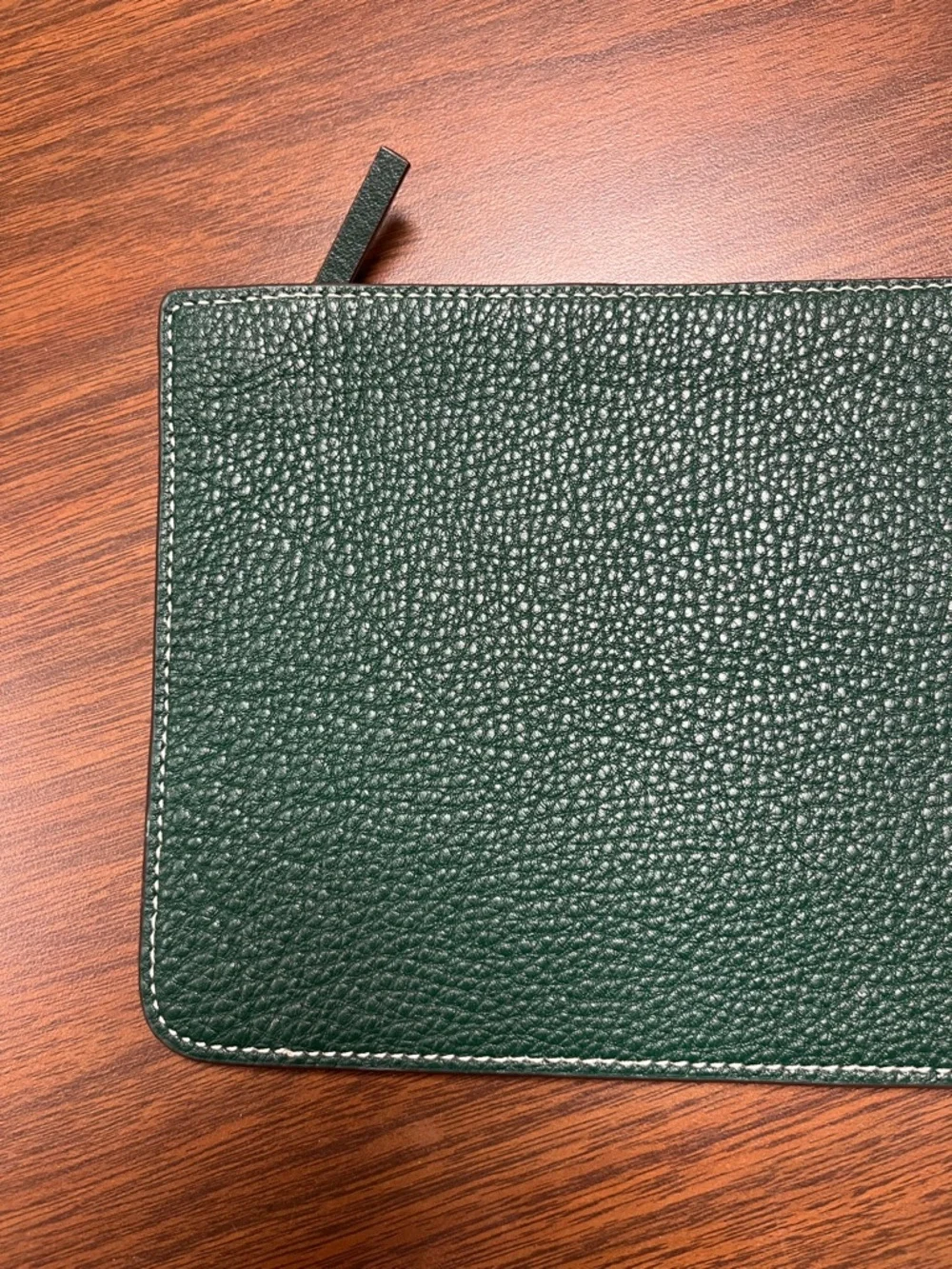 Tory Burch Green‎ Pebbled Leather Wristlet Clutch